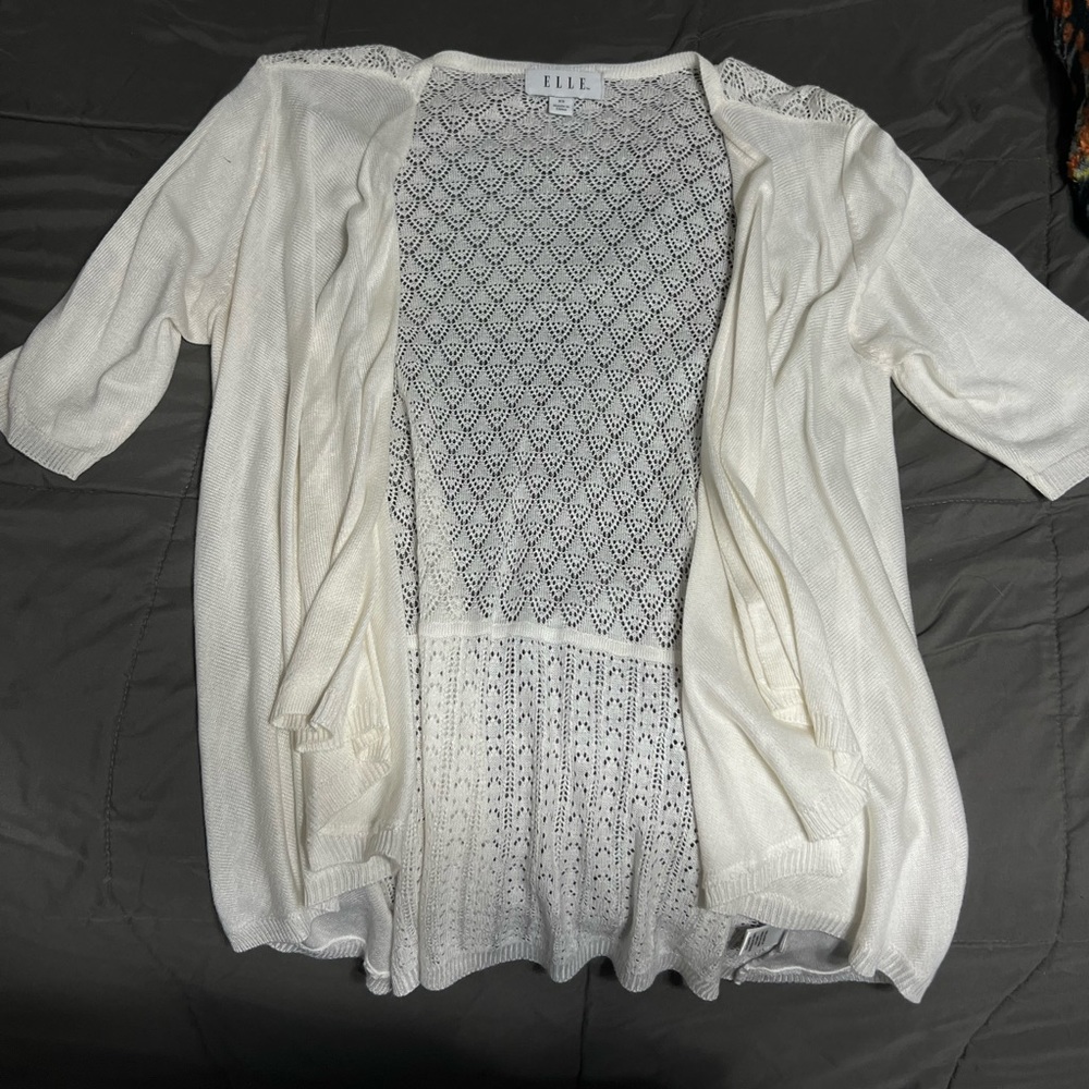 White cardigan